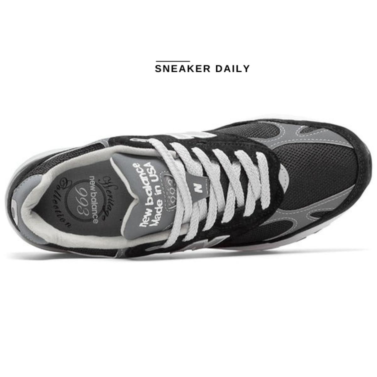 Đế giữa ABZORB DTS và đế ngoài cao su của New Balance 993 MR993BK